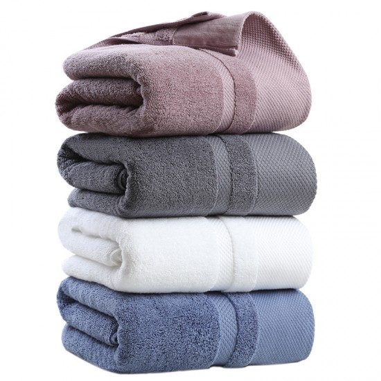 Factory-direct, thickened, long-staple cotton, white bath towels for five-star hotels, custom-made with logos.