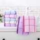 Factory direct sale of soft, solid color, checkered cotton couple's face towels, custom logo for wholesale gifts.