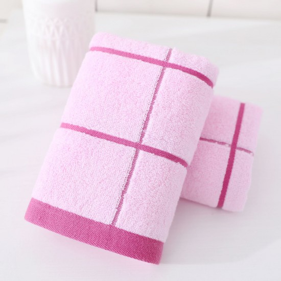 Factory direct sale of soft, solid color, checkered cotton couple's face towels, custom logo for wholesale gifts.