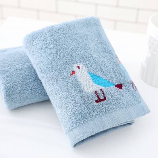 Factory direct sale of soft, absorbent, embroidered cotton face wash towels, thickened, custom logo for home use.