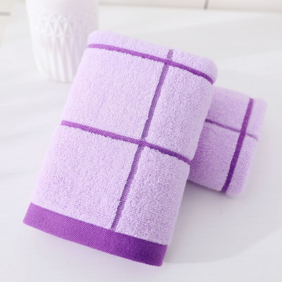 Factory direct sale of soft, solid color, checkered cotton couple's face towels, custom logo for wholesale gifts.