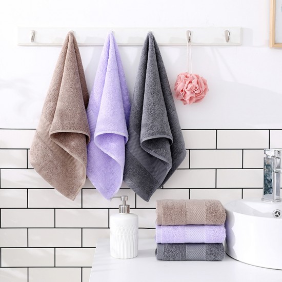Factory direct sale of solid color, off-cut long-staple cotton towels, wholesale for daily use, adult face towels, gifts, and hotels.