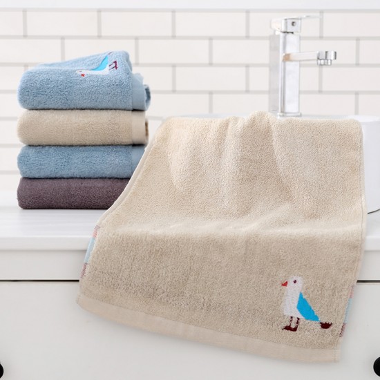 Factory direct sale of soft, absorbent, embroidered cotton face wash towels, thickened, custom logo for home use.