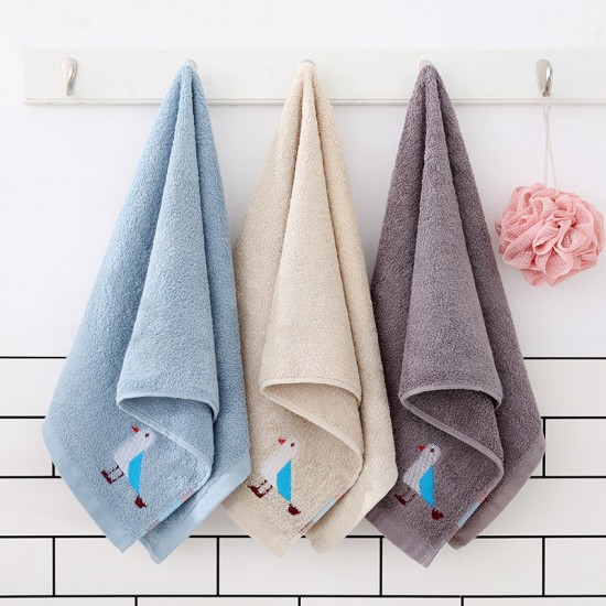 Factory direct sale of soft, absorbent, embroidered cotton face wash towels, thickened, custom logo for home use.