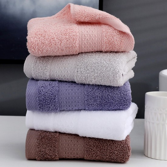 Factory-direct five-star hotel satin-lined pure cotton towels, extra-thick face towels, custom-logo pure cotton bath towels.