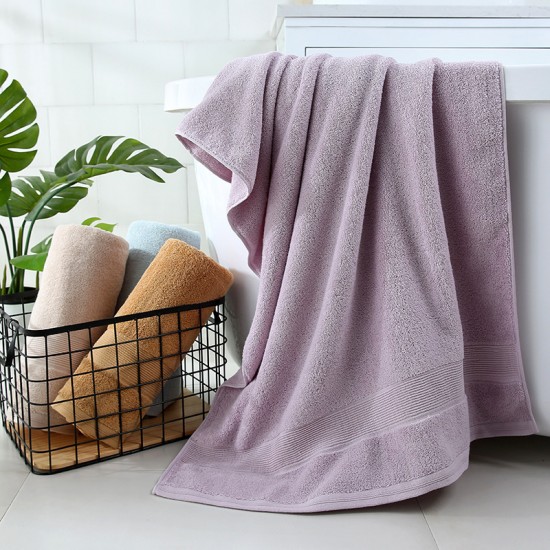 Corrugated off-cut bath towels, solid color, 70*140cm, specially for cross-border trade, soft towels for hotel supplies.