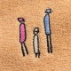 Family cartoon embroidered children's towels, pure cotton bibs, baby face wash towels, cute cartoons available.