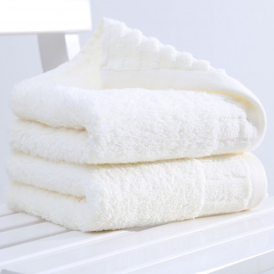 Soft, 130g, combed cotton, absorbent, and quick-drying hotel towels with embroidered logos.
