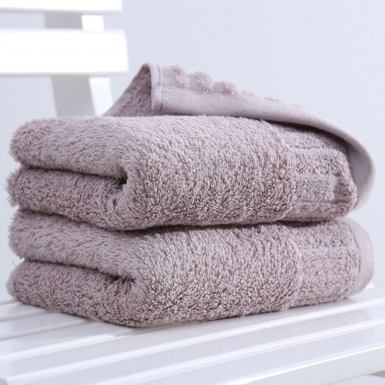 Soft, 130g, combed cotton, absorbent, and quick-drying hotel towels with embroidered logos.