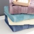 Factory-made direct striped, solid-colored, cotton adult face towels with logos for wholesale gifts.