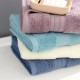 Factory-made direct striped, solid-colored, cotton adult face towels with logos for wholesale gifts.