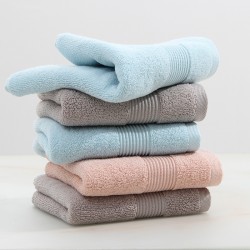Two-pack of pure cotton face towels for household gifts, adult, men's and women's soft and absorbent towels with embroidered logo. Two-pack of pure cotton face towels for household gifts, adult, men's and women's soft and absorbent towels with embroidered logo.