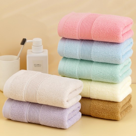 Factory wholesale thickened 100% cotton face washcloths, soft and absorbent, solid color, household gift towels with logo embroidery