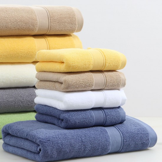 Combed cotton bath towel, 500g, thickened, absorbent, hotel towel, logo-embroidered bandana, quick-drying