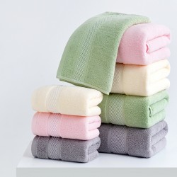 Thickened, pure cotton bath towel, soft and absorbent household towel, plain combed cotton face washcloth, large face towel for wholesale.