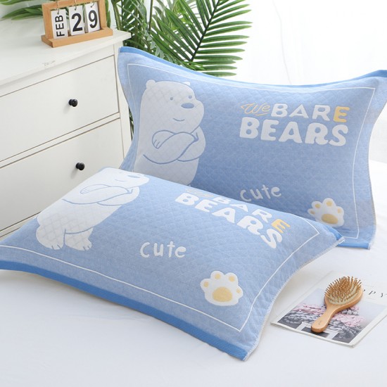 Factory wholesale breathable and comfortable gauze jacquard pillowcases for couples Large pillowcase for students all seasons Factory wholesale breathable and comfortable gauze jacquard pillowcases for couples Large pillowcase for students all seasons