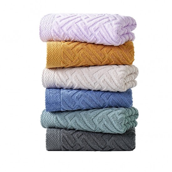 New cross-border 2025 cotton 110g water-rippled face towels, long-staple cotton, absorbent, adult household face towels.