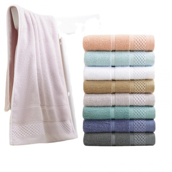 Manufacturer-wholesome, pure cotton bath towel, solid, off-season, hotel, home, logo-embroidered, soft and skin-friendly