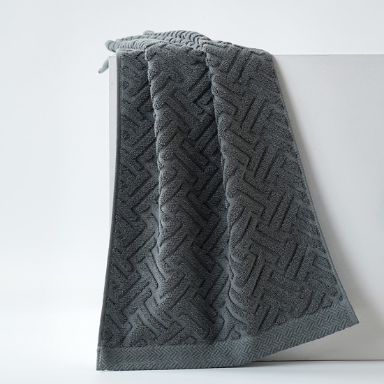 New cross-border 2025 cotton 110g water-rippled face towels, long-staple cotton, absorbent, adult household face towels.