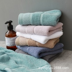Xinjiang long-staple combed cotton towels, thick, absorbent, and solid-colored, for adults, wholesale, eco-friendly, and off-stock hotel gifts.