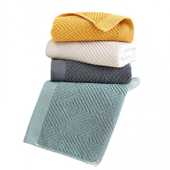 Adult, couple's, thickened, long-staple, solid, household, pure cotton face towel, logo-embroidered