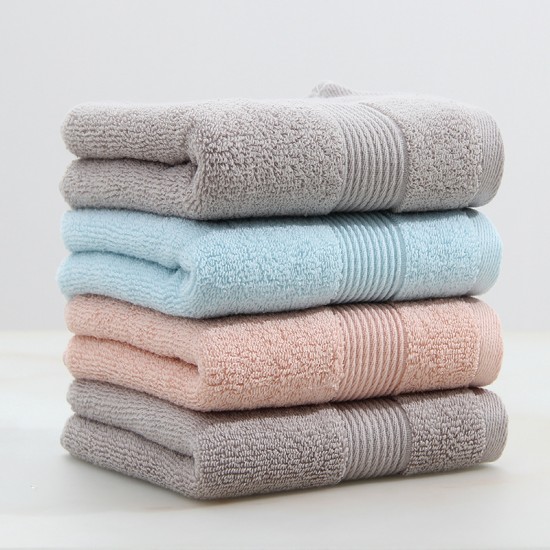 Two-pack of pure cotton face towels for household gifts, adult, men's and women's soft and absorbent towels with embroidered logo. Two-pack of pure cotton face towels for household gifts, adult, men's and women's soft and absorbent towels with embroidered logo.
