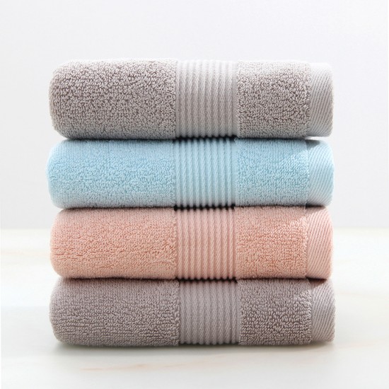 Two-pack of pure cotton face towels for household gifts, adult, men's and women's soft and absorbent towels with embroidered logo. Two-pack of pure cotton face towels for household gifts, adult, men's and women's soft and absorbent towels with embroidered logo.