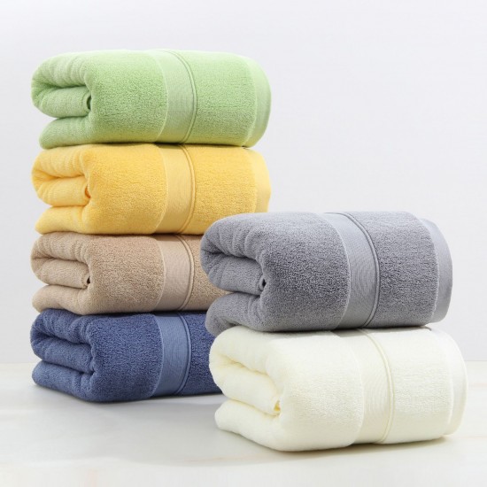 Combed cotton bath towel, 500g, thickened, absorbent, hotel towel, logo-embroidered bandana, quick-drying