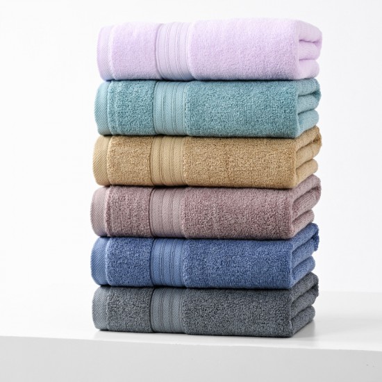 Combed long-staple cotton small bath towels, 50*100cm children's thickened, soft and absorbent, with custom embroidered logo.