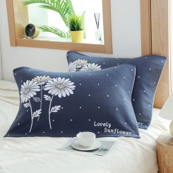 Thickened, pure cotton gauze jacquard, cartoon, universal, all-season pillowcases for couples, skin-friendly.