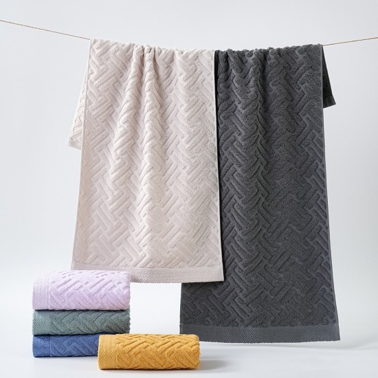 New cross-border 2025 cotton 110g water-rippled face towels, long-staple cotton, absorbent, adult household face towels.
