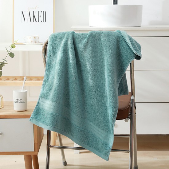 Combed long-staple cotton small bath towels, 50*100cm children's thickened, soft and absorbent, with custom embroidered logo.