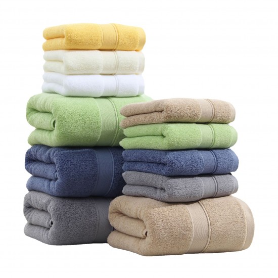 Combed cotton bath towel, 500g, thickened, absorbent, hotel towel, logo-embroidered bandana, quick-drying