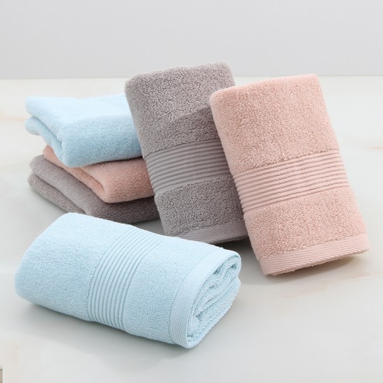 Two-pack of pure cotton face towels for household gifts, adult, men's and women's soft and absorbent towels with embroidered logo. Two-pack of pure cotton face towels for household gifts, adult, men's and women's soft and absorbent towels with embroidered logo.