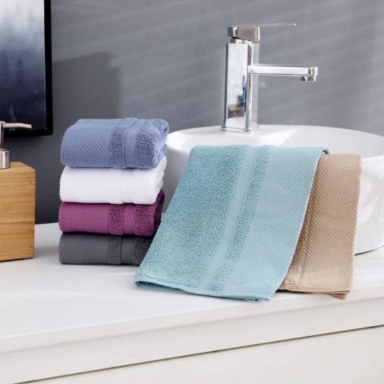 Thick, absorbent, and soft, small square cotton hand towels for hotel hand towels, wholesale with embroidered logos.
