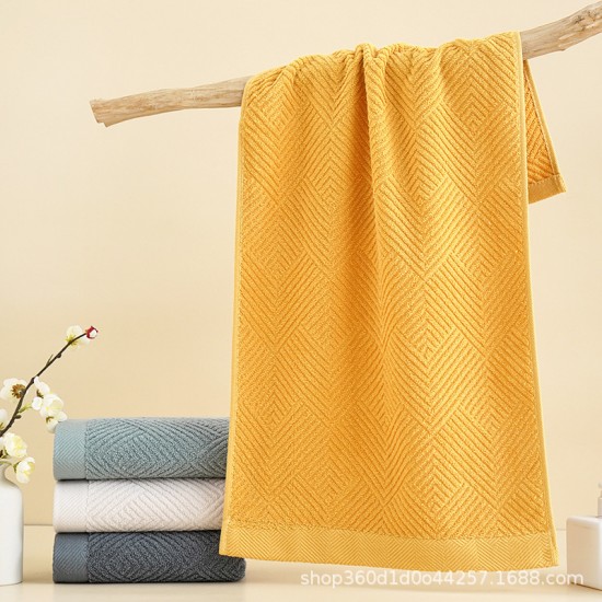 Adult, couple's, thickened, long-staple, solid, household, pure cotton face towel, logo-embroidered