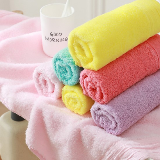 Factory direct sale, solid color cotton towels with embroidered logo.