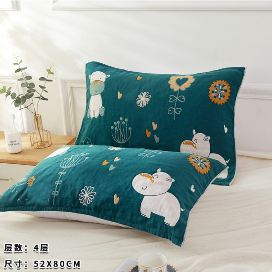 Pillow towels in stock, new, colorful, gauze, four-layer, thickened, household, adult, soft and breathable, wholesale
