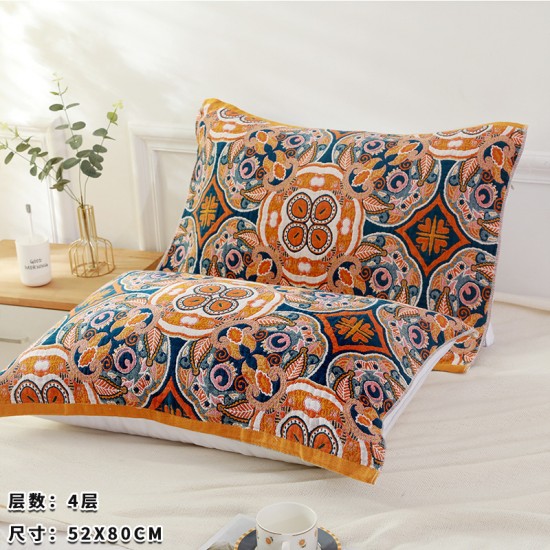 Pillow towels in stock, new, colorful, gauze, four-layer, thickened, household, adult, soft and breathable, wholesale