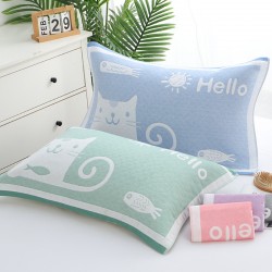 Factory wholesale breathable and comfortable gauze jacquard pillowcases for couples Large pillowcase for students all seasons