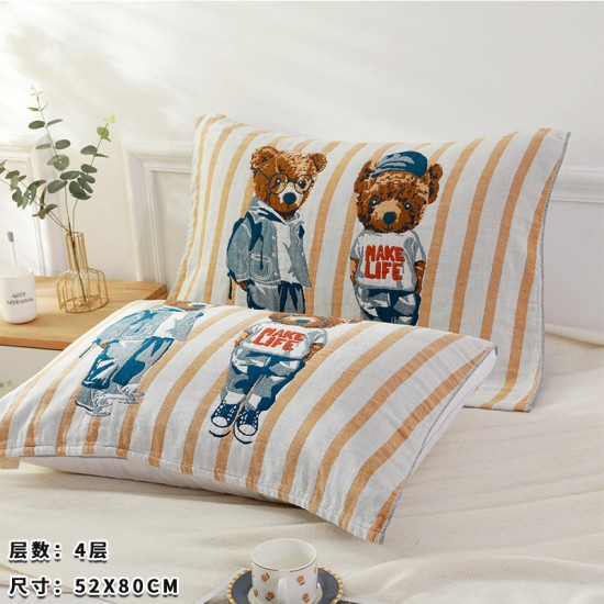 Pillow towels in stock, new, colorful, gauze, four-layer, thickened, household, adult, soft and breathable, wholesale