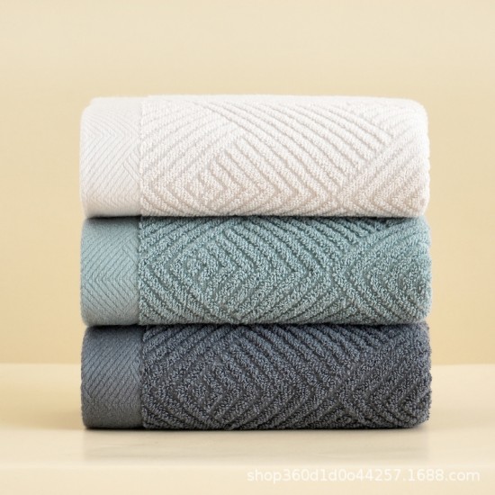 Adult, couple's, thickened, long-staple, solid, household, pure cotton face towel, logo-embroidered