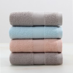 Two-pack of pure cotton face towels for household gifts, adult, men's and women's soft and absorbent towels with embroidered logo. Two-pack of pure cotton face towels for household gifts, adult, men's and women's soft and absorbent towels with embroidered logo.