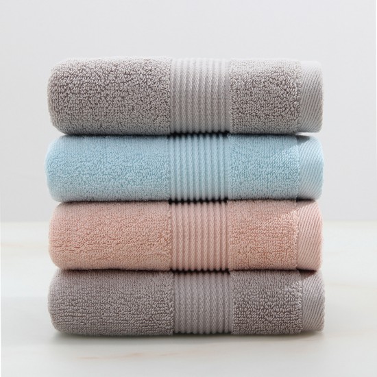 Two-pack of pure cotton face towels for household gifts, adult, men's and women's soft and absorbent towels with embroidered logo. Two-pack of pure cotton face towels for household gifts, adult, men's and women's soft and absorbent towels with embroidered logo.